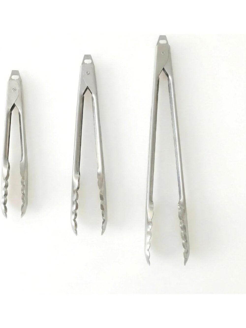 Heavy Duty Stainless Steel Tongs Set - 3 Sizes (7", 9", 12") - Commercial